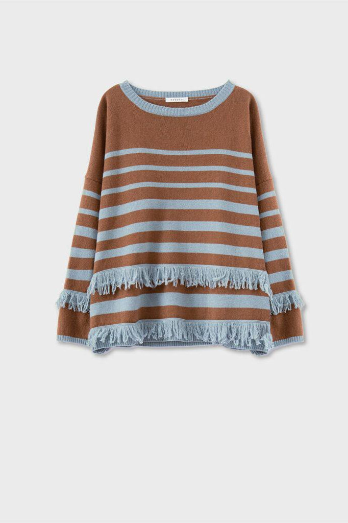 Fringe Stripe Silk Blend Knit