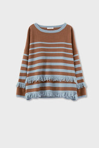 Thumbnail for Fringe Stripe Silk Blend Knit