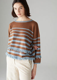 Thumbnail for Fringe Stripe Silk Blend Knit