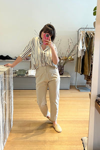 Thumbnail for F152 Slim Cotton Pant in Beige-Pant-Transit-Debs Boutique