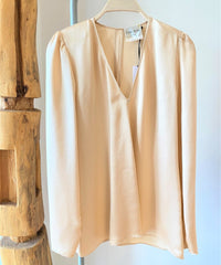 Thumbnail for Viscose Cloquet Satin V Neck Shirt-Shirt-forte_forte-Debs Boutique
