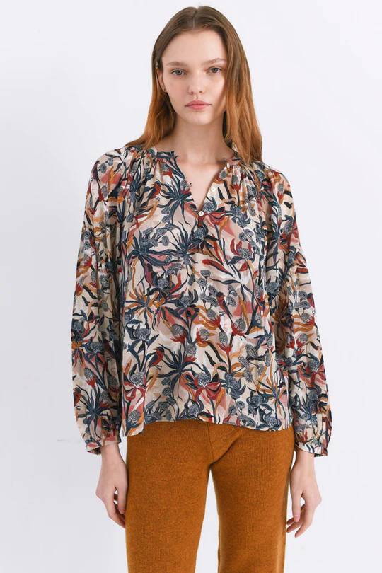 Ivy Blouse in Lanin Beige-Blouse-Chufy-Debs Boutique