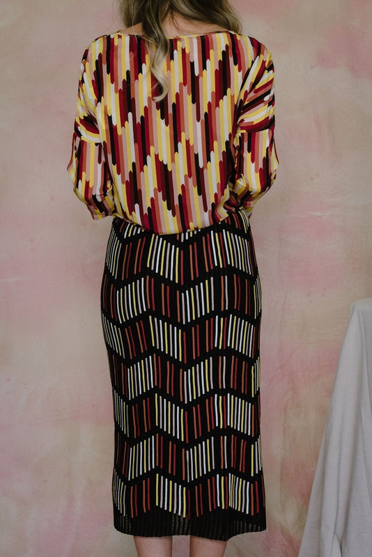 Silk Print Batwing Blouse-Top-M Missoni-Debs Boutique