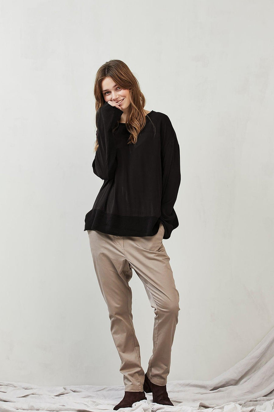 Silk Knit Crew Top-Top-Kristensen du Nord-Debs Boutique