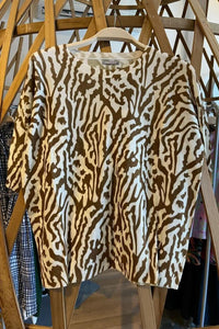 Thumbnail for Animal Print 1 Crop Sleeve Crew Neck-Pullover-Hemisphere-Debs Boutique