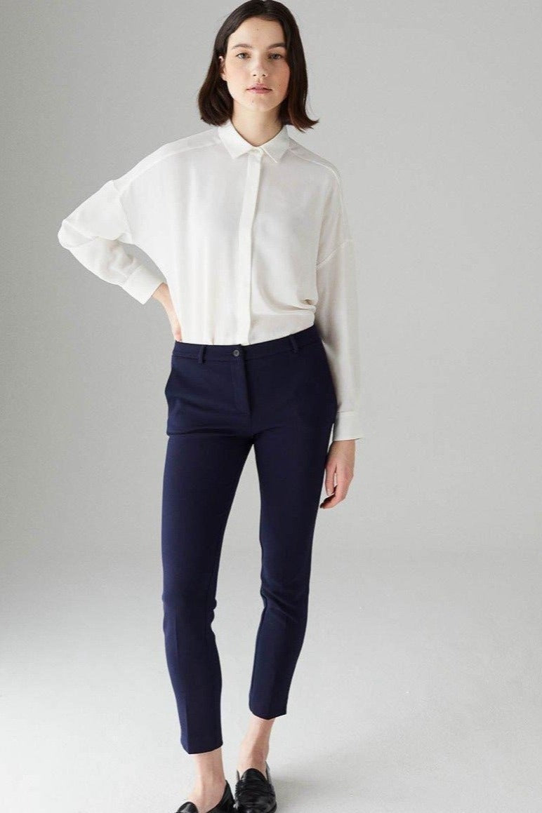 Slim 7/8 Cotton Chino.-Pants-Rosso35-Debs Boutique