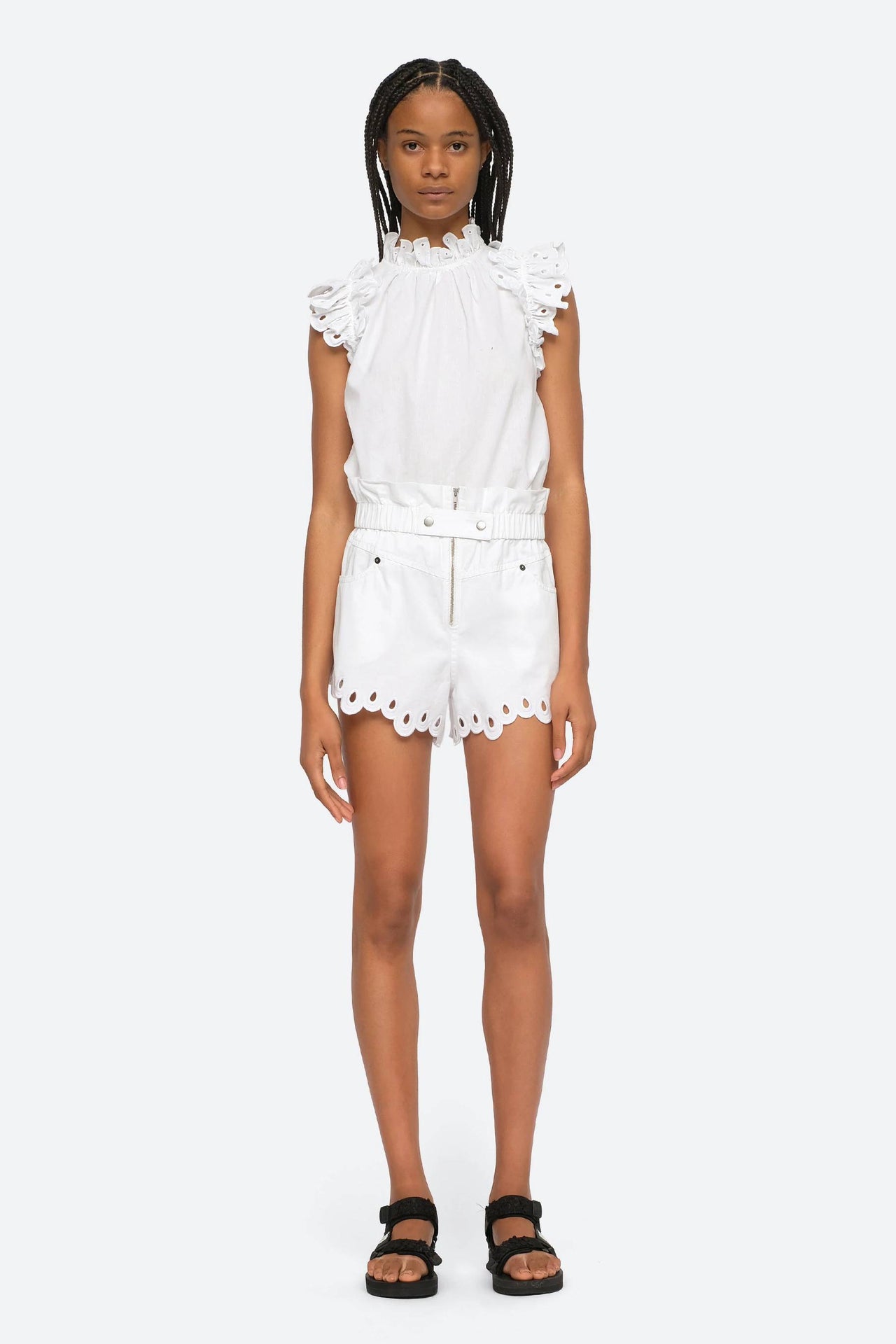 Lee Embroidery Short in White-Short-Sea New York-Debs Boutique