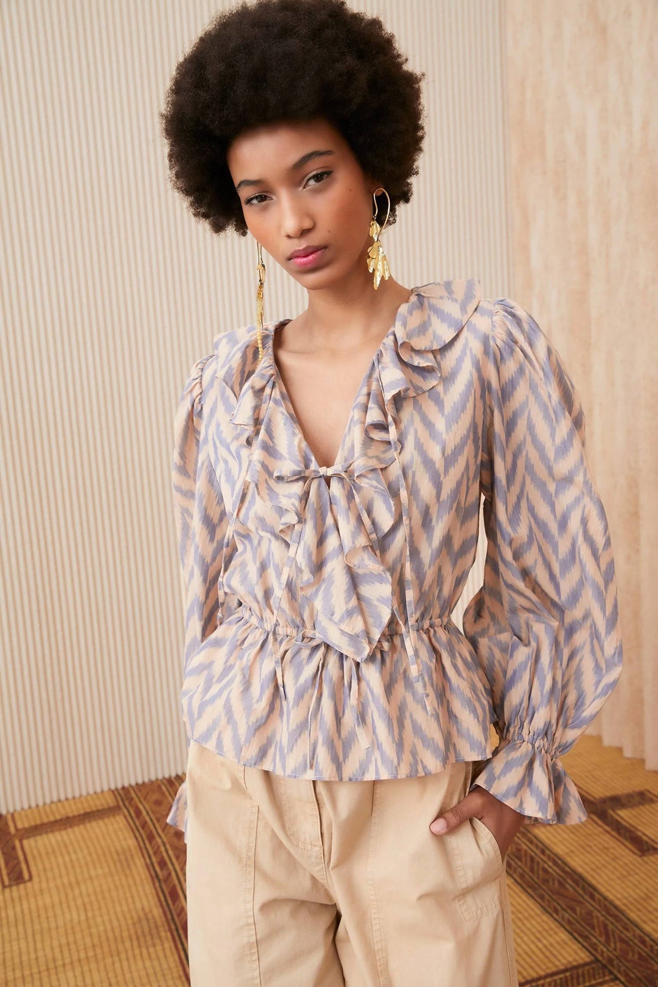 Kalila Blouse in Birch-Blouse-Ulla Johnson-Debs Boutique