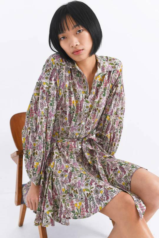 Ushi Mini Dress in Valdes Beige-Dress-Chufy-Debs Boutique