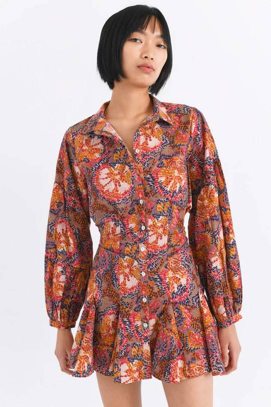 Ushi Mini Dress in Lacar Brown-Dress-Chufy-Debs Boutique