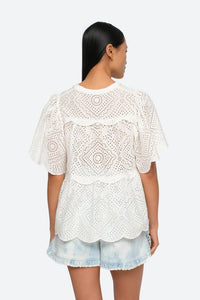 Thumbnail for Vienne Eyelet Flutter Sleeve Top-Top-Sea New York-Debs Boutique