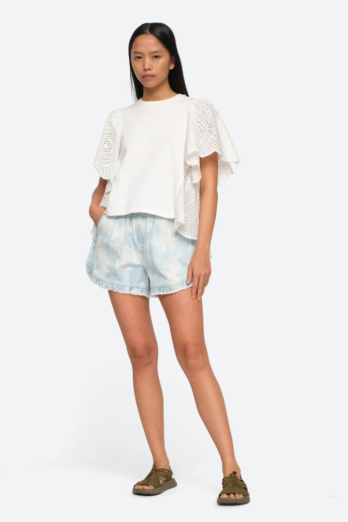 Vienne Eyelet Flutter Sleeve Top-Top-Sea New York-Debs Boutique