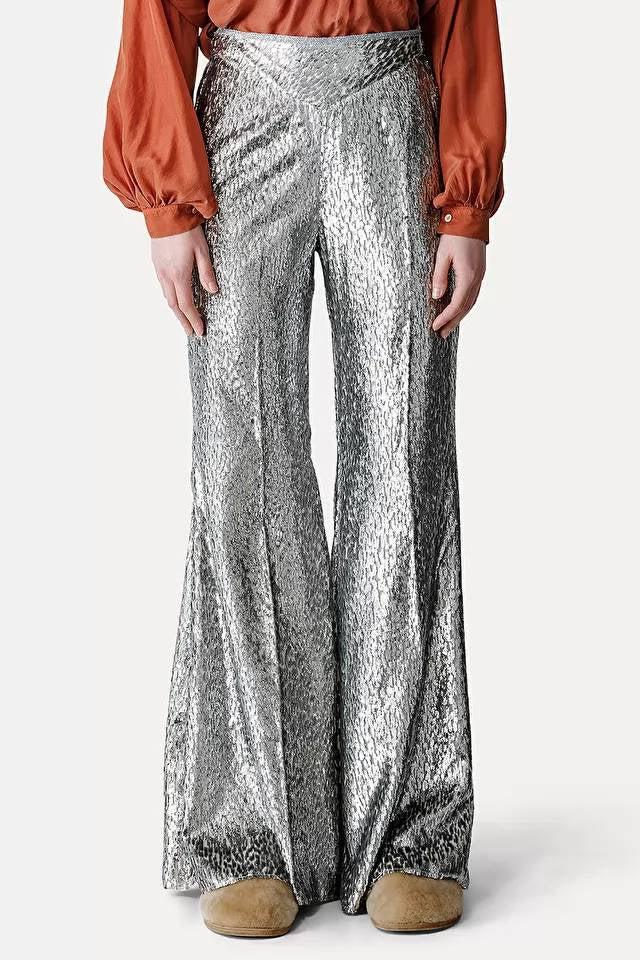 Encanto lurex fil coupe velvet flare pants-Pant-Forte Forte-Debs Boutique