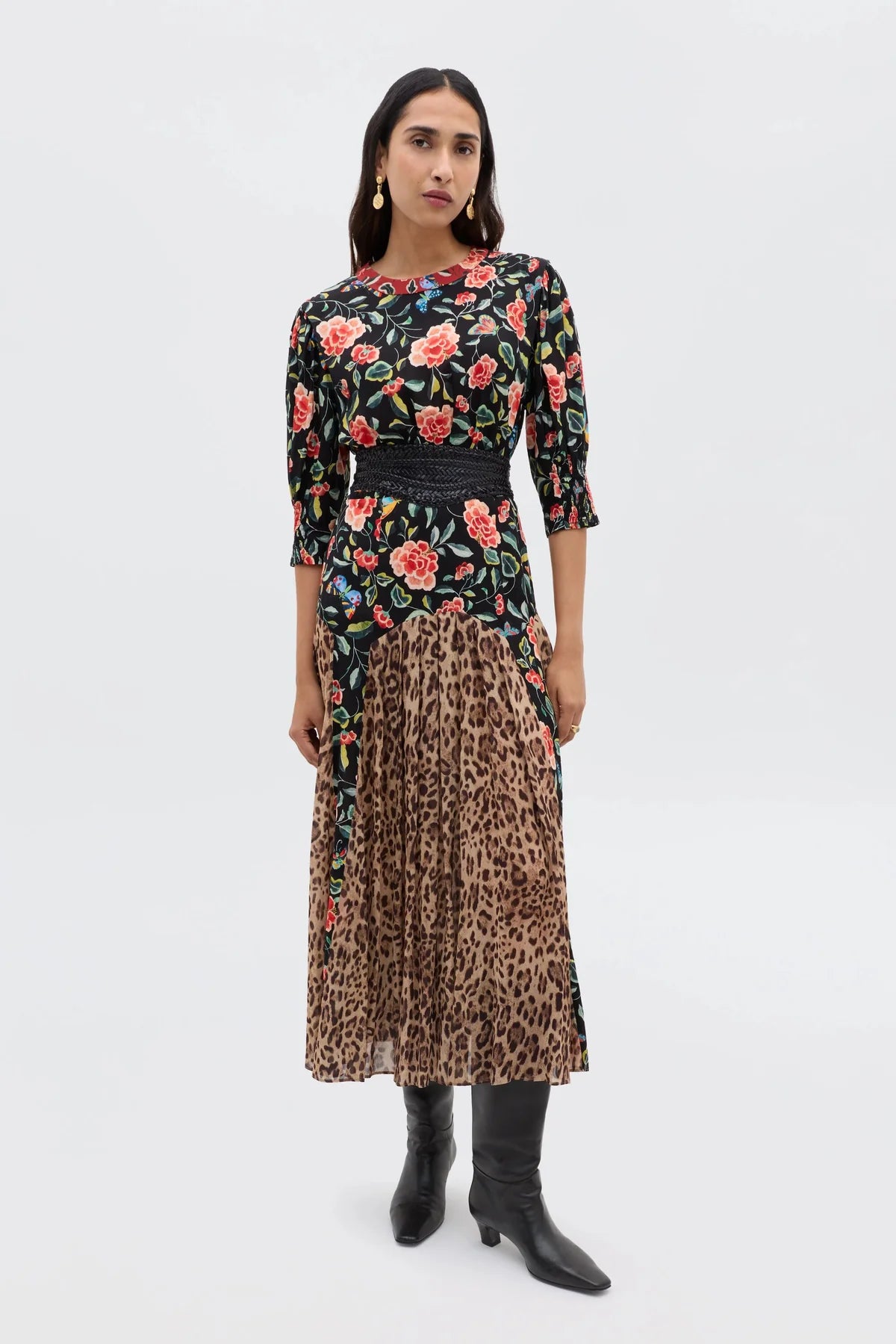 Meg Dress Mila Butterfly Mix Black-Dress-Rixo-Debs Boutique