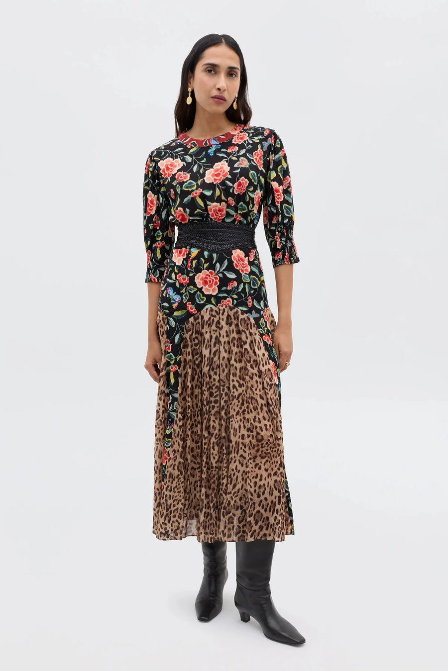 Meg Dress Mila Butterfly Mix Black-Dress-Rixo-Debs Boutique