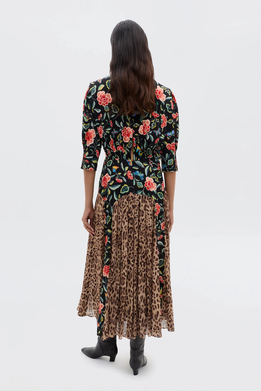 Meg Dress Mila Butterfly Mix Black-Dress-Rixo-Debs Boutique