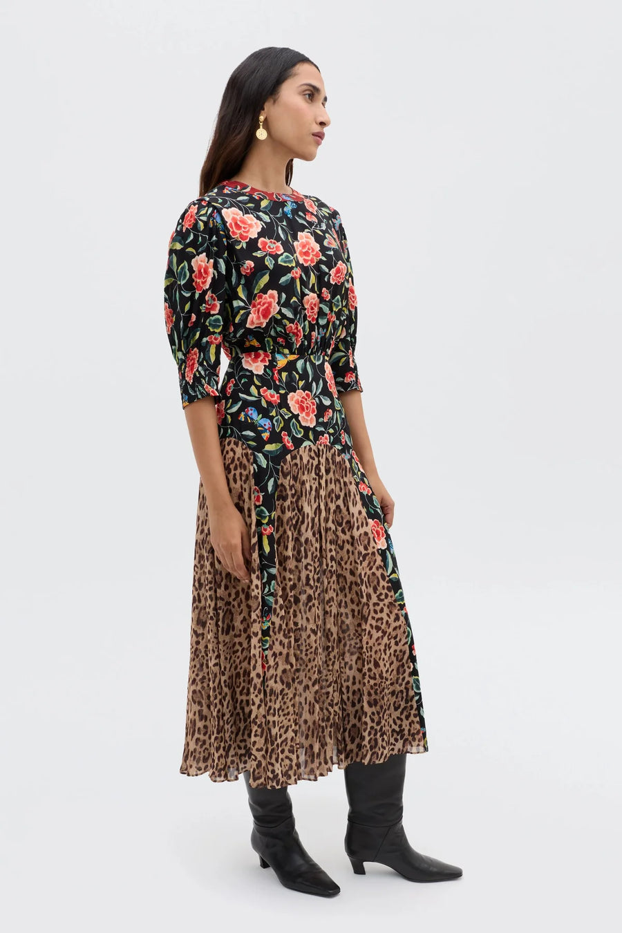 Meg Dress Mila Butterfly Mix Black-Dress-Rixo-Debs Boutique