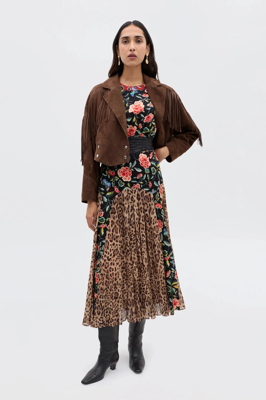 Meg Dress Mila Butterfly Mix Black-Dress-Rixo-Debs Boutique