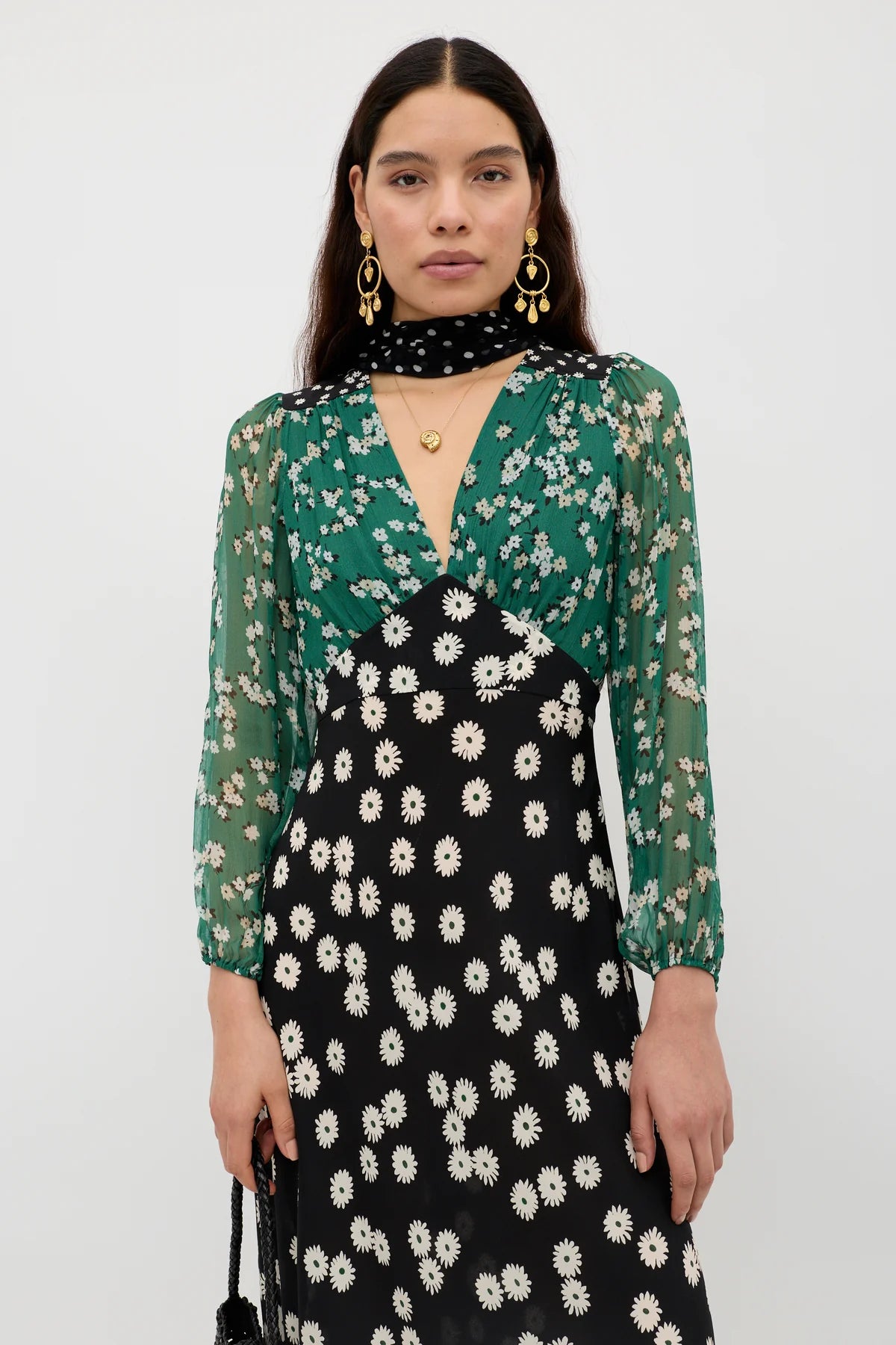 Kaila Dress City Floral Mix Olive-Dress-Rixo-Debs Boutique