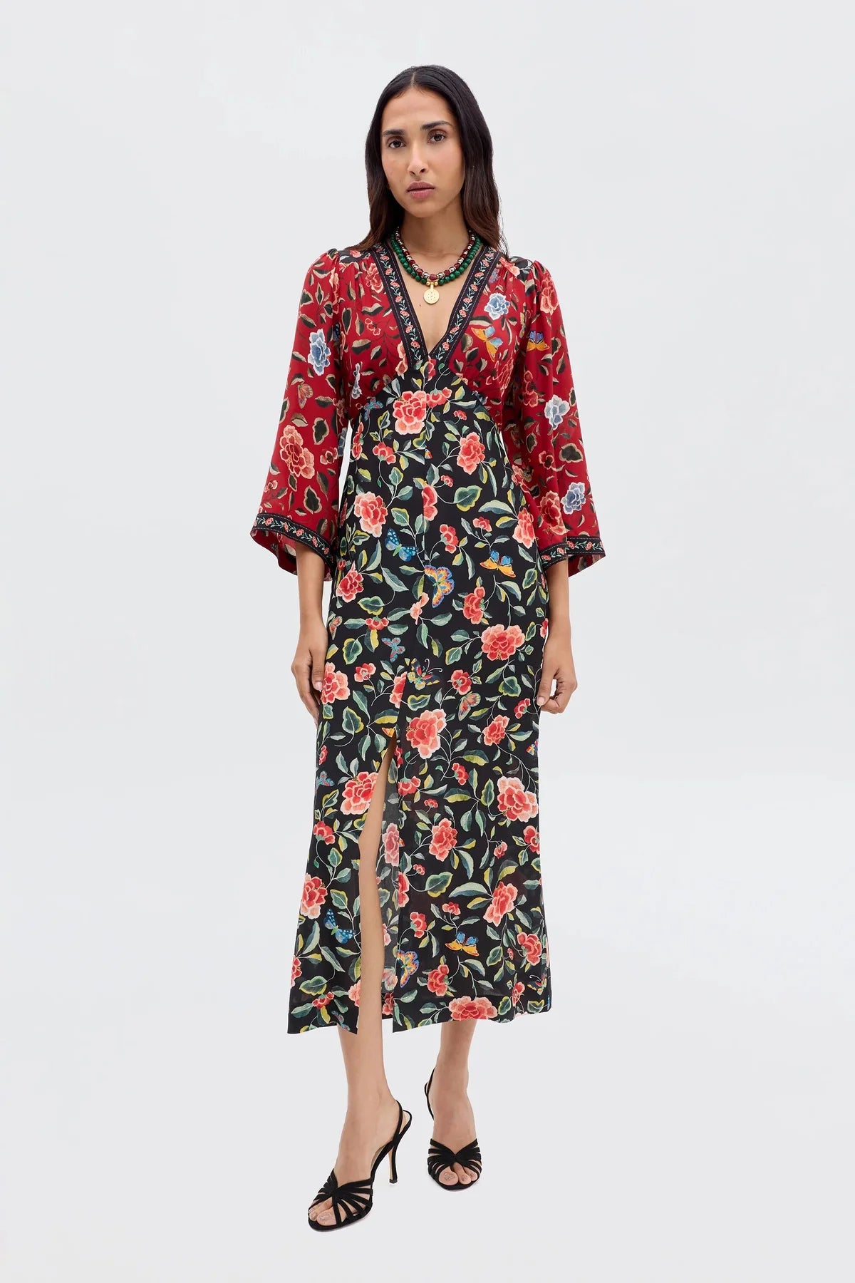 Dahlia Dress Butterfly Mix Black-Dress-Rixo-Debs Boutique