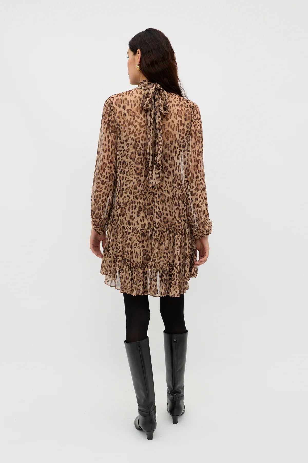 Anaya Dress Mila Leopard Brown-Dress-Rixo-Debs Boutique