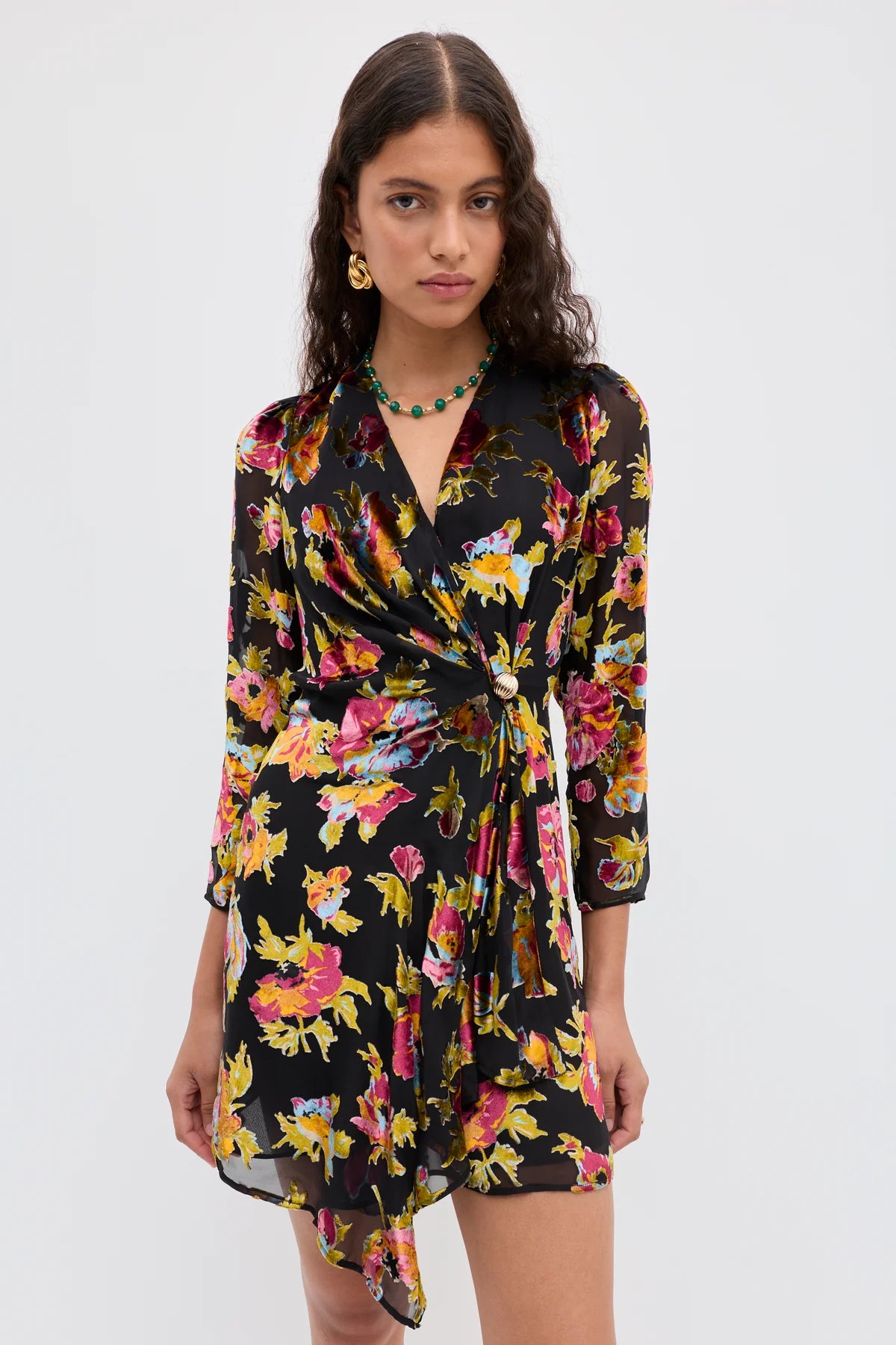 Kensley Dress Countryside Devoré Black-Dress-Rixo-Debs Boutique