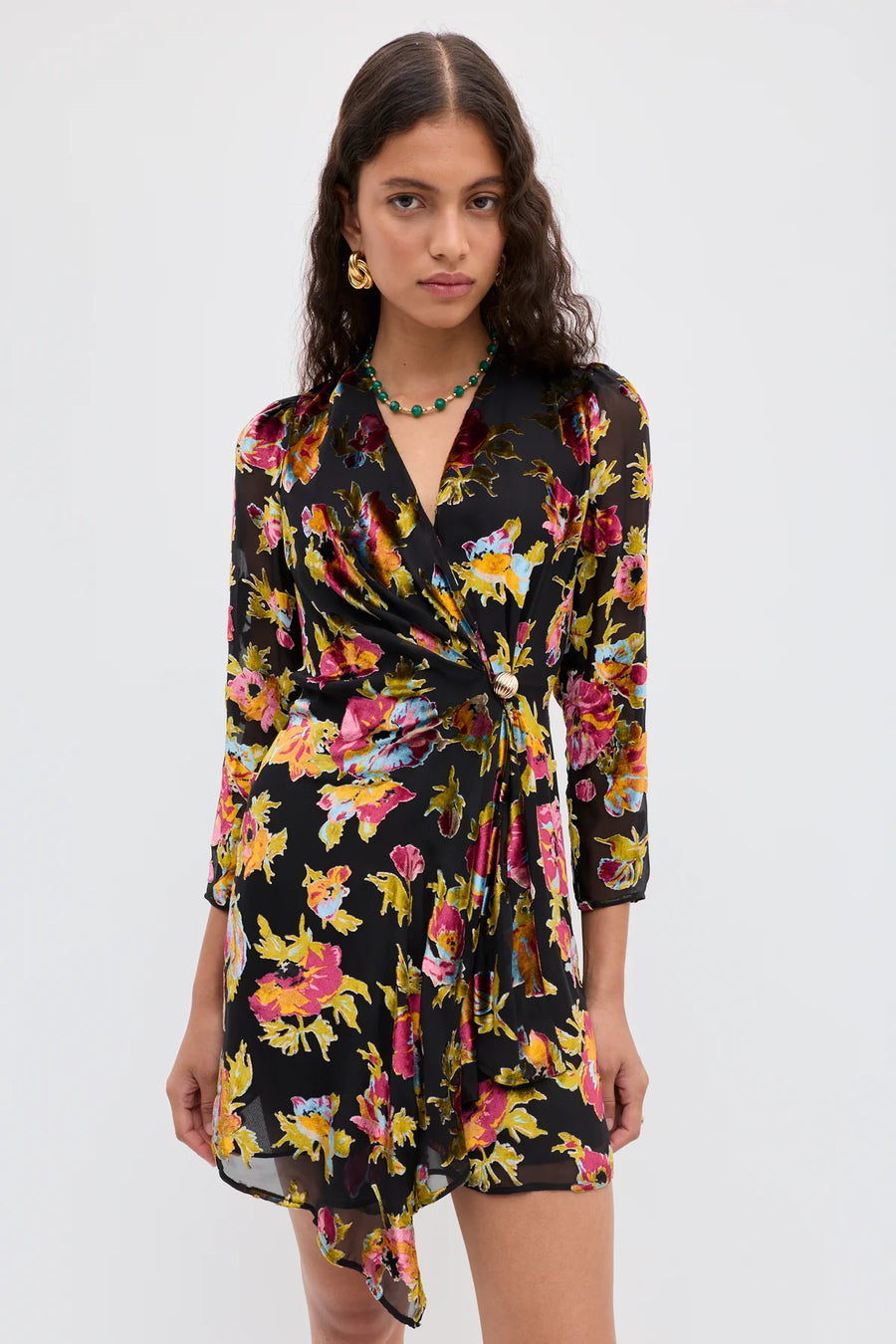 Kensley Dress Countryside Devoré Black-Dress-Rixo-Debs Boutique