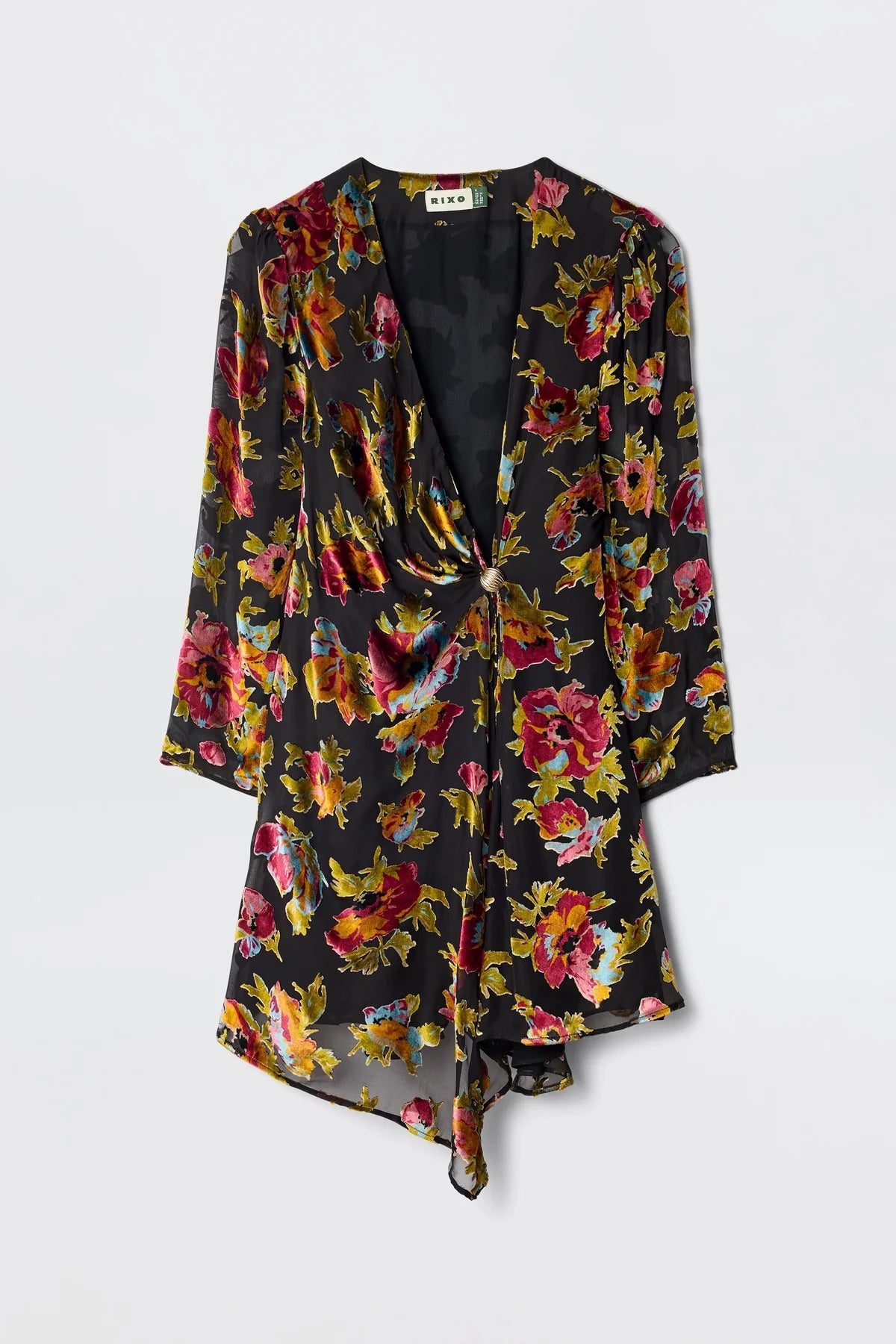 Kensley Dress Countryside Devoré Black-Dress-Rixo-Debs Boutique