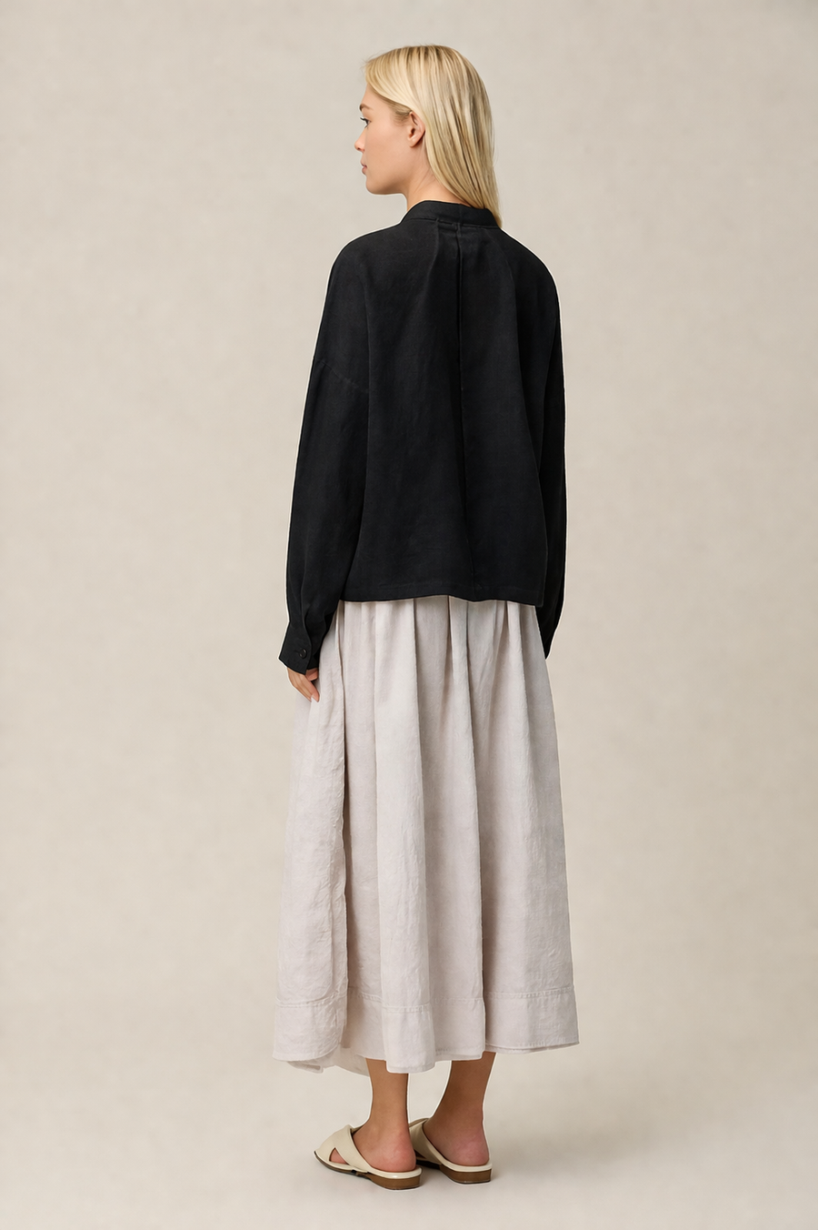 Silk Habotai Shirt - Black