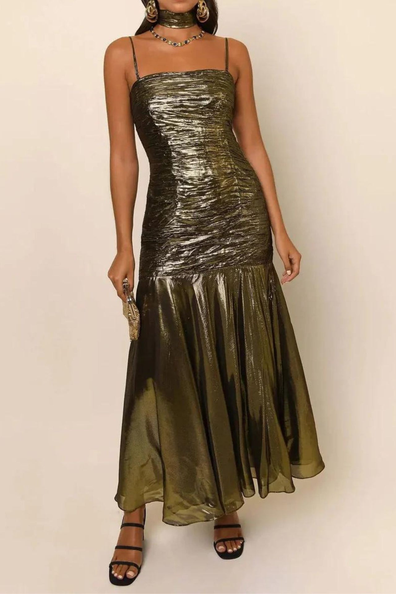 Claudette Dress Gold-Dress-Rixo-Debs Boutique