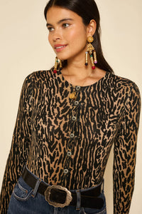 Thumbnail for Peony Jumper Bohemia Leopard Brown-Sweater & Cardigans-Rixo-Debs Boutique
