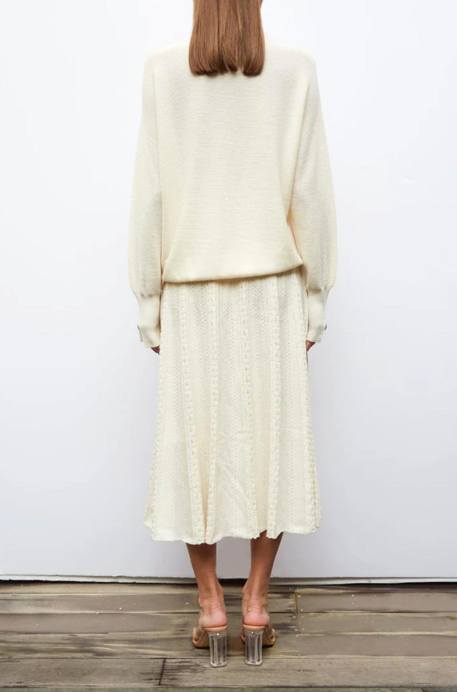 Saga Interwoven Ribbon Knit skirt Natural-Skirt-Molli-Debs Boutique