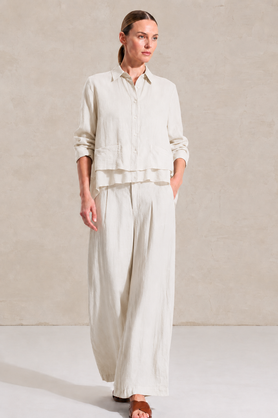 Detailed Hem Shirt Chalk