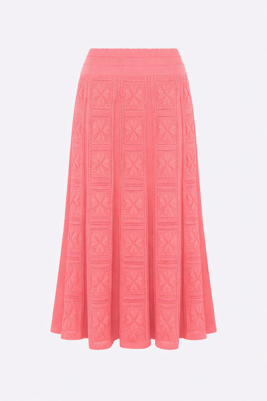 Clover Knit Long Skirt Cadillac Ombre