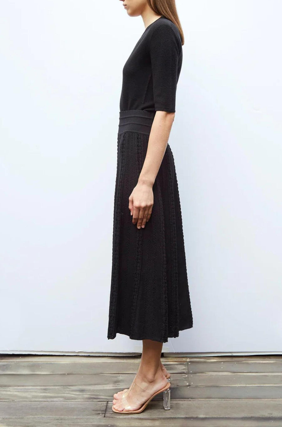 Saga Interwoven Ribbon Knit skirt Noir-Skirt-Molli-Debs Boutique