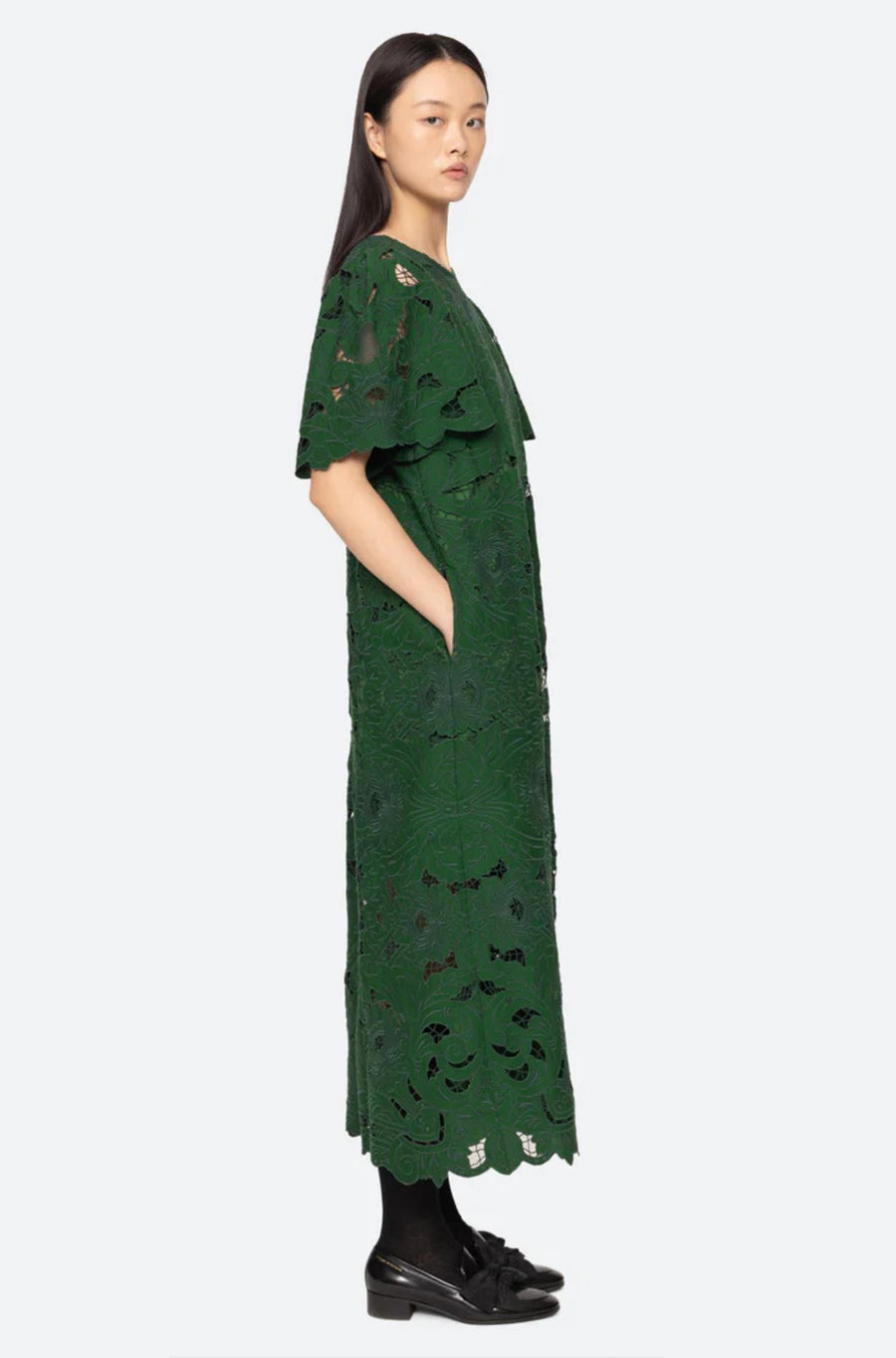Ceci Embroidery Maxi Dress Green-Dress-Sea New York-Debs Boutique