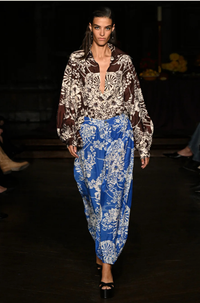Thumbnail for Emery Auburn Spoke Silk Shirt
