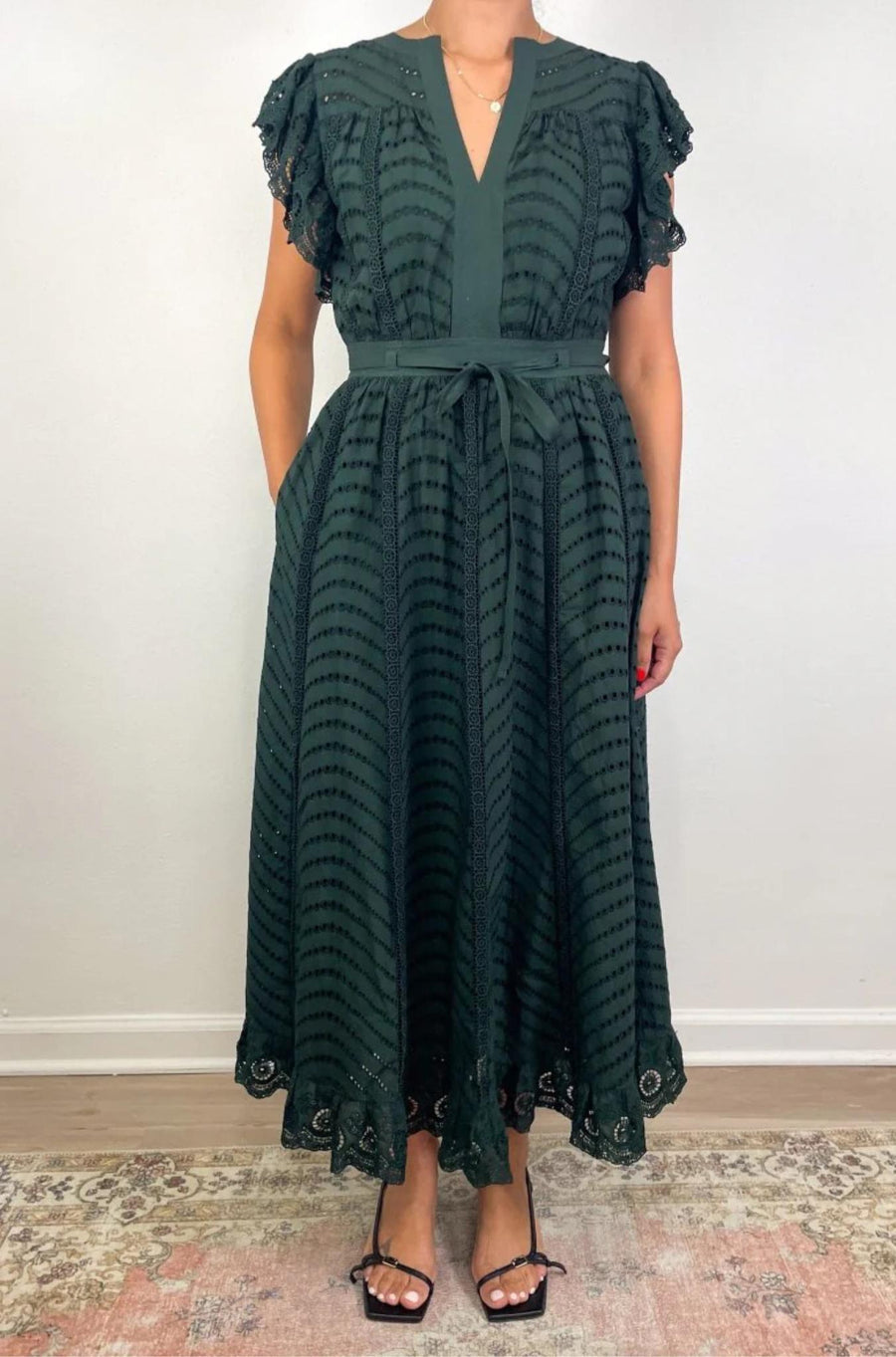 Olga Flutter Sleeve Midi Dress-Dresses-Ulla Johnson-Debs Boutique