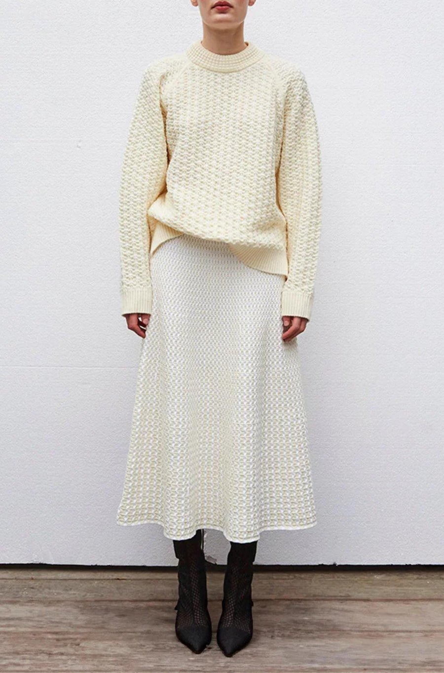 Virgil Honeycomb Knit Sweater Natural-Sweater-Molli-Debs Boutique