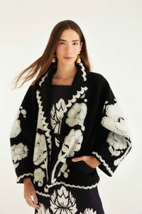 Thumbnail for Floral Arabesque Fleece Coat-Jackets & outerweare-Farm Rio-Debs Boutique