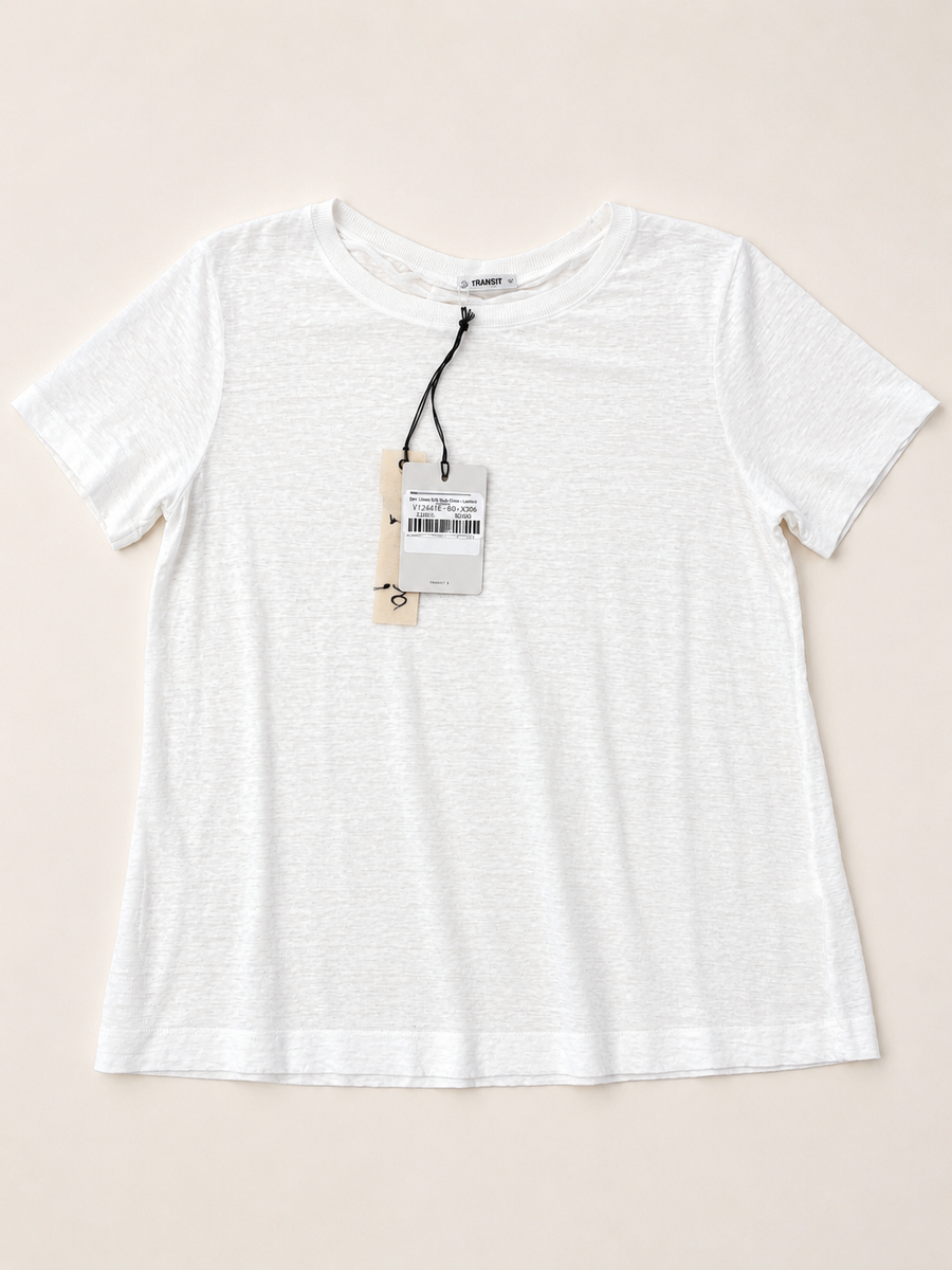 Tee  Linen S/S Slub Crew  Iconic  White
