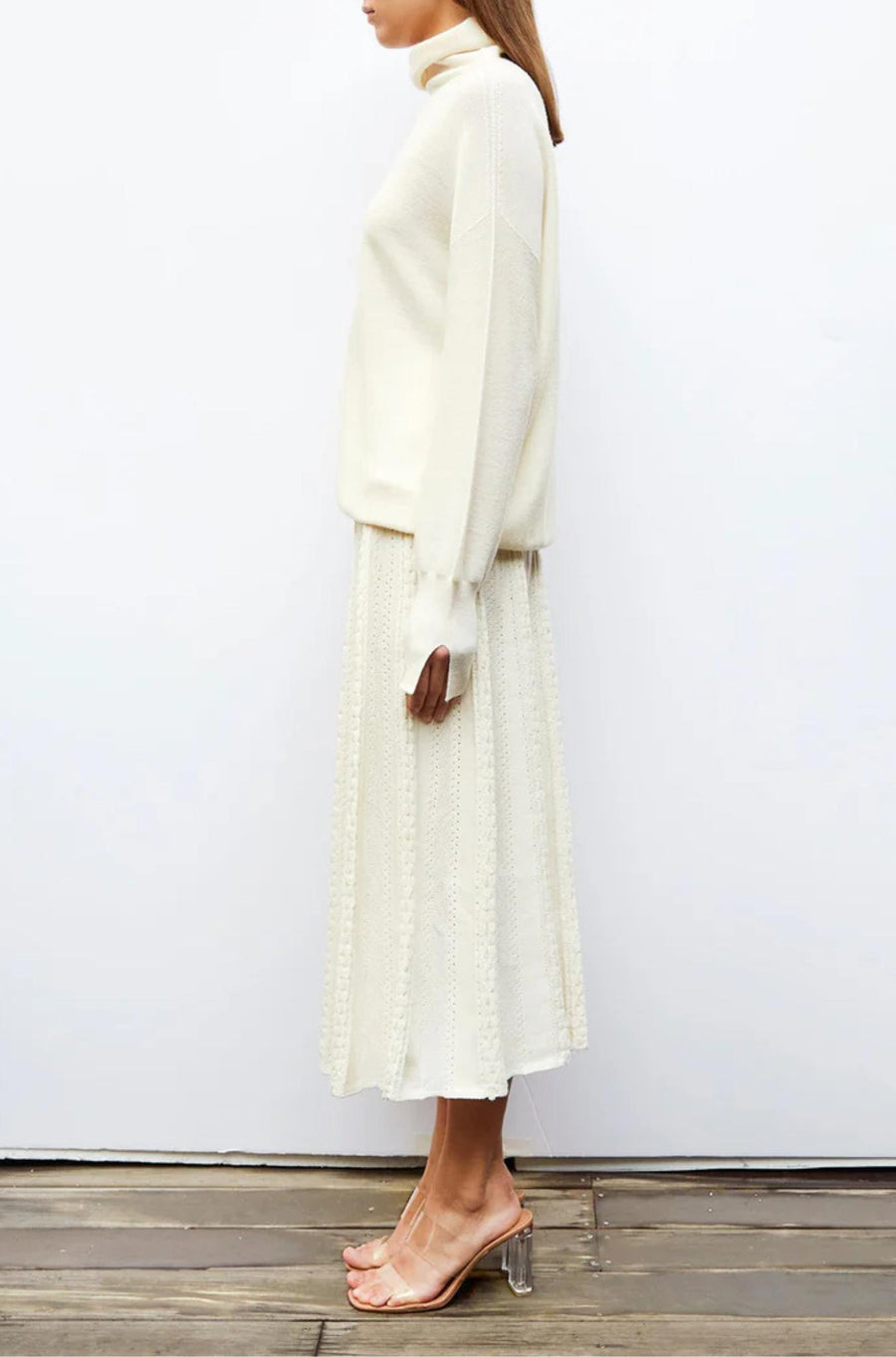 Saga Interwoven Ribbon Knit skirt Natural-Skirt-Molli-Debs Boutique