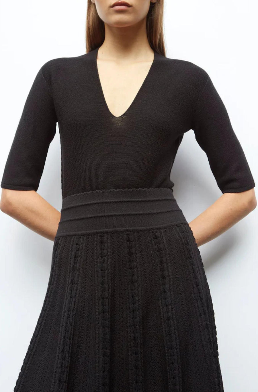 Saga Interwoven Ribbon Knit skirt Noir-Skirt-Molli-Debs Boutique