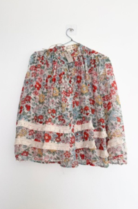 Thumbnail for Fine Floral Fringe Blouse