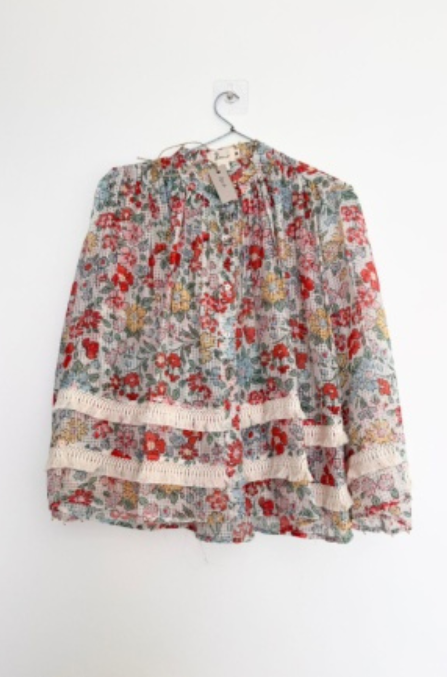 Fine Floral Fringe Blouse