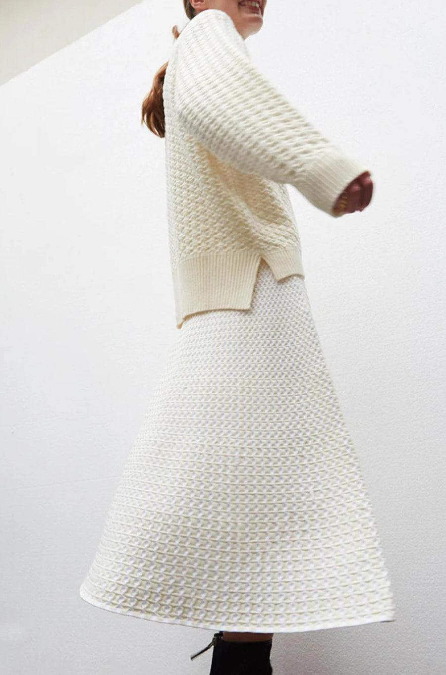Virgil Honeycomb Knit Sweater Natural-Sweater-Molli-Debs Boutique