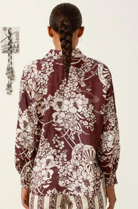 Thumbnail for Emery Auburn Spoke Silk Shirt