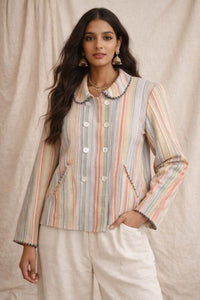 Thumbnail for Hand Painted Reversible Jacket-JACKETS & OUTERWEAR-Dhaari-Debs Boutique