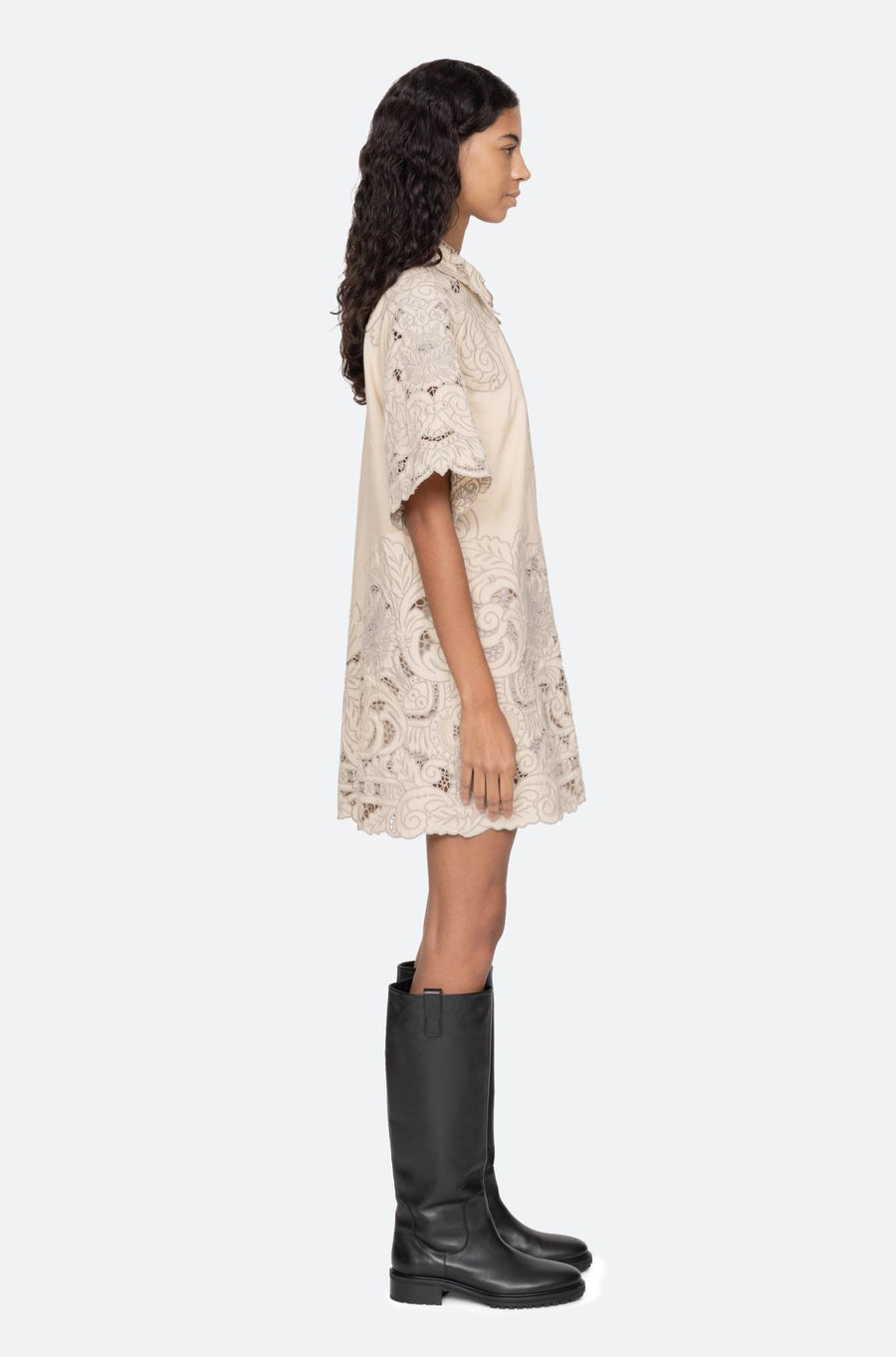 Ceci Embroidery Shirtdress Cream-Dress-Sea New York-Debs Boutique