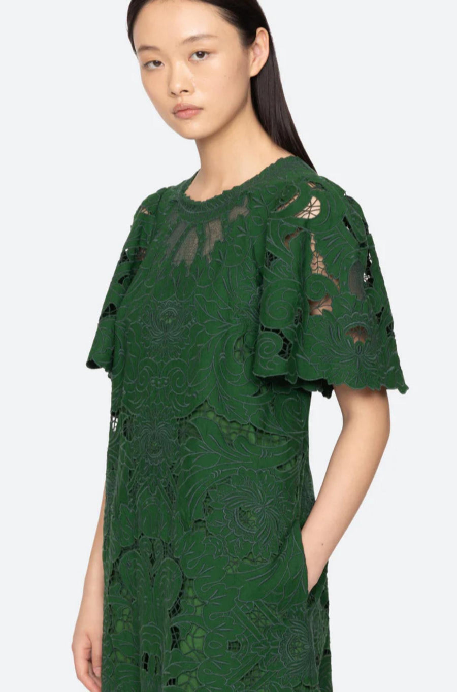 Ceci Embroidery Maxi Dress Green-Dress-Sea New York-Debs Boutique